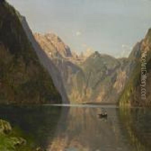 Scenery From Konigsee Oil Painting - Godfred B.W. Christensen