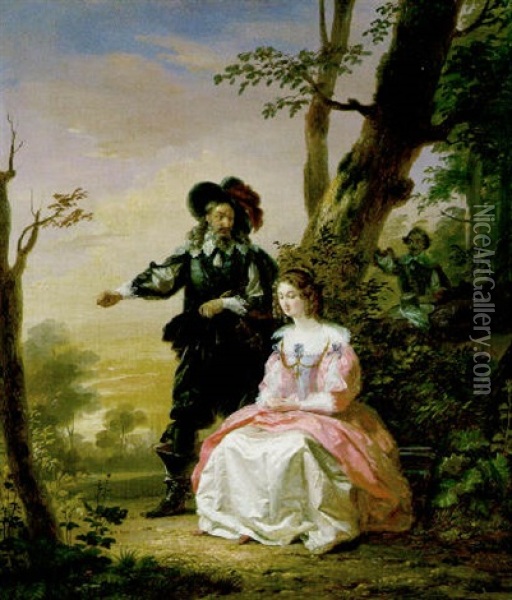 De Geheime Liefde Oil Painting - Jacques Joseph Eeckhout