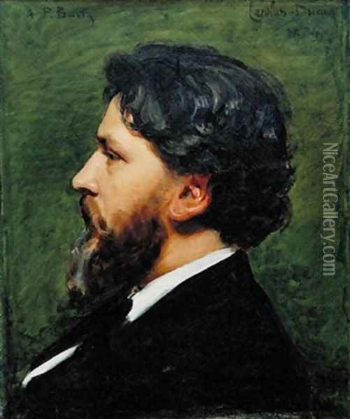 Portrait of Philippe Burty Oil Painting - Charles Emile Auguste Carolus-Duran