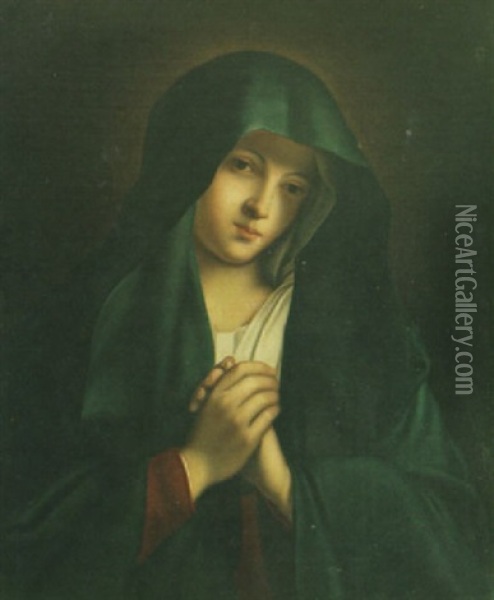 Madonna In Prayer Oil Painting - Giovanni Battista Salvi (Il Sassoferrato)
