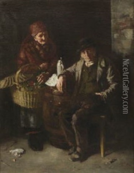 Altes Bauernpaar Bei Der Brotzeit Oil Painting - Theodor Alt