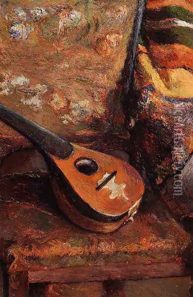 Mandolin On A Chair Oil Painting - Paul Gauguin