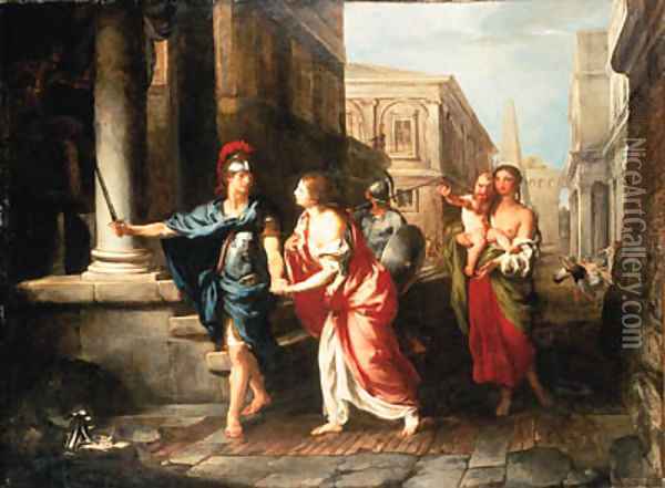 The Parting of Hector and Andromache Oil Painting - Francesco Fernandi (Imperiali)
