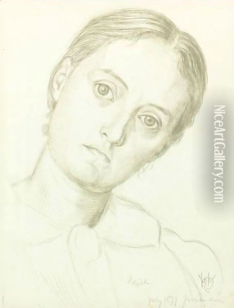 Portrait Of Marion Edith Holman Hunt 2 Oil Painting - William Holman Hunt