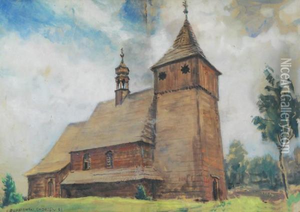 Kosciol Sw. Wawrzynca Oil Painting - Jerzy Mieczyslaw Rupniewski