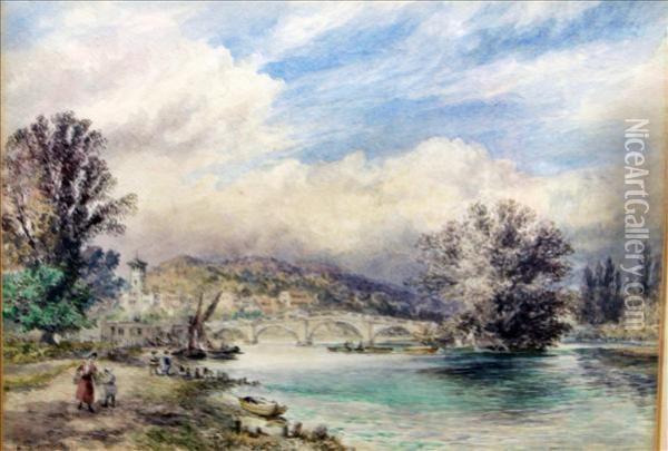Richmond Bridge Oil Painting - Alfred Dawson