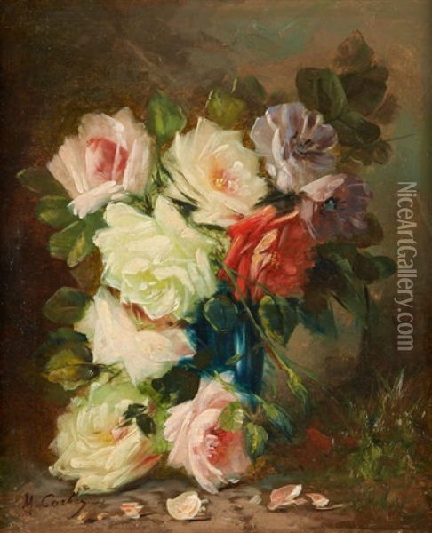 Composition Aux Roses Oil Painting - Max Carlier