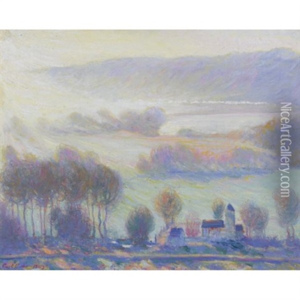 Valley At Giverny, The Old Mill Oil Painting - Theodore Earl Butler