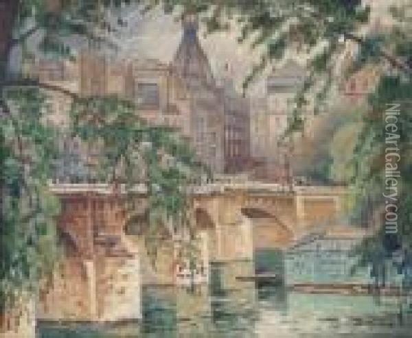 Le Pont Neuf Oil Painting - Carl-Edvard Diriks
