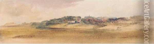 Harrow On The Hill From Stanmore Oil Painting - Peter de Wint