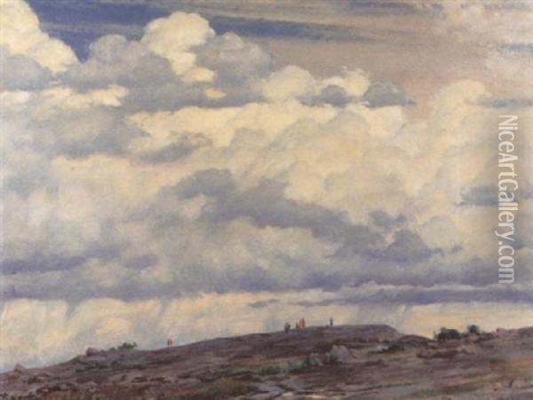 Cloud View From The Cliff Oil Painting - Charles Courtney Curran