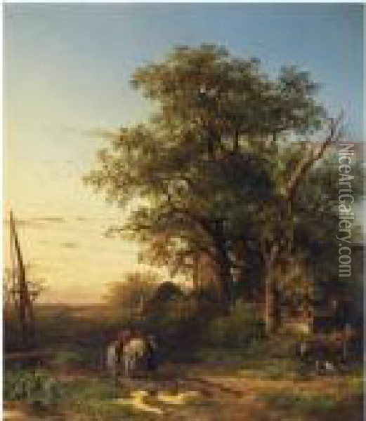 Returning Home Oil Painting - Willem Roelofs