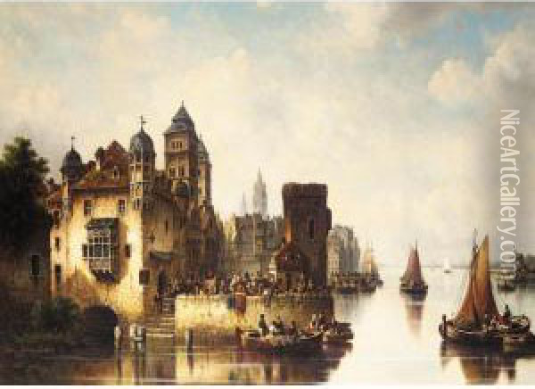 The Schelde At Anvers Oil Painting - Ludwig Herrmann