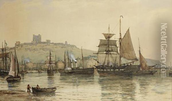 Dover Harbour Oil Painting - Richard Henry Nibbs