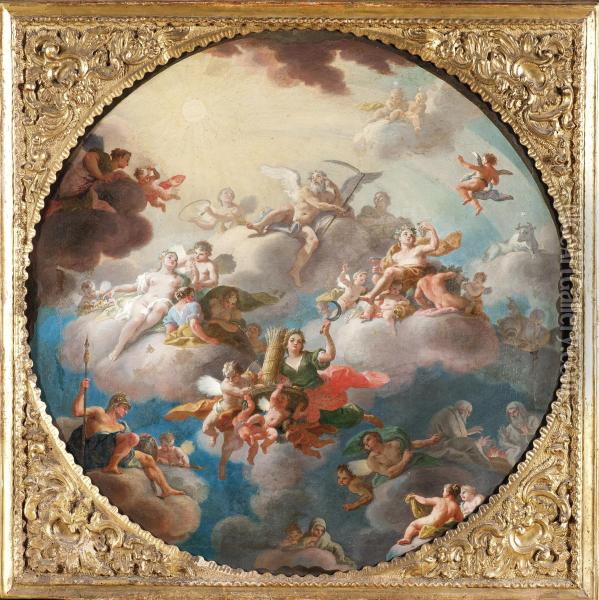 Allegory Of The Four Seasons Oil Painting - Daniel Gran