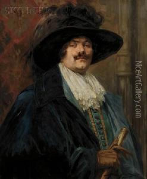 Portrait Of A Cavalier Oil Painting - Alex De Andreis