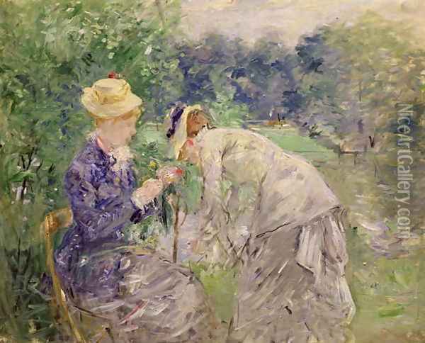 In the Bois de Boulogne Oil Painting - Berthe Morisot