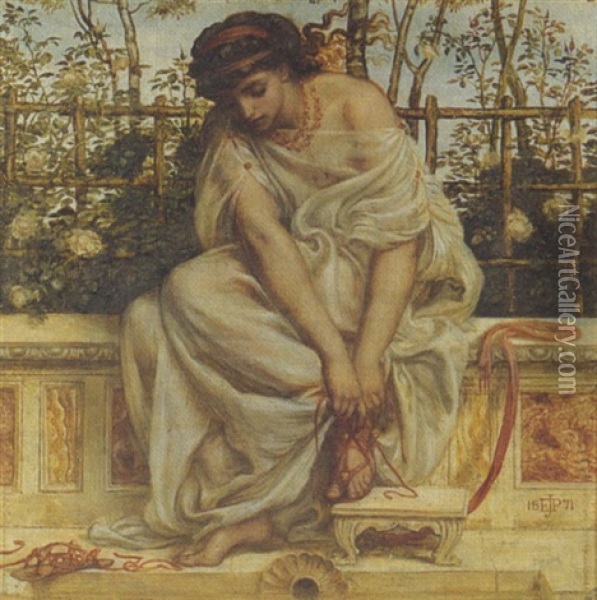 The Sandal Oil Painting - Edward John Poynter
