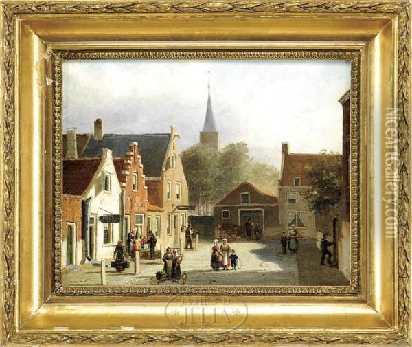 The Busy Square Oil Painting - John Frederick Ii Hulk