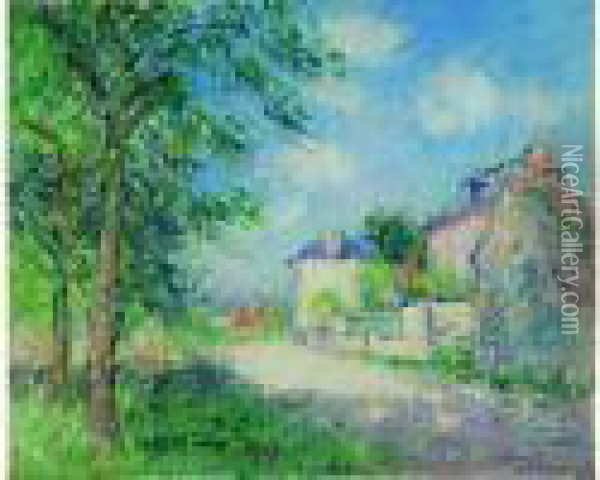  La Route De Louviers, 1923  Oil Painting - Gustave Loiseau