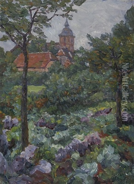 Gemusegarten In Landau (after F.f. Koch) Oil Painting - Heinrich Strieffler