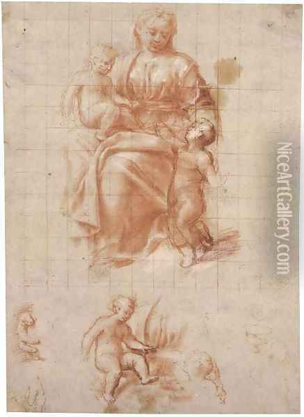 The Madonna and Child Oil Painting - Bernardino Gatti, Il Sojaro