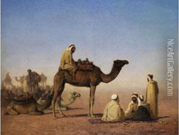 Beduinen In Der Wuste Oil Painting - Henrik Ankarcrona