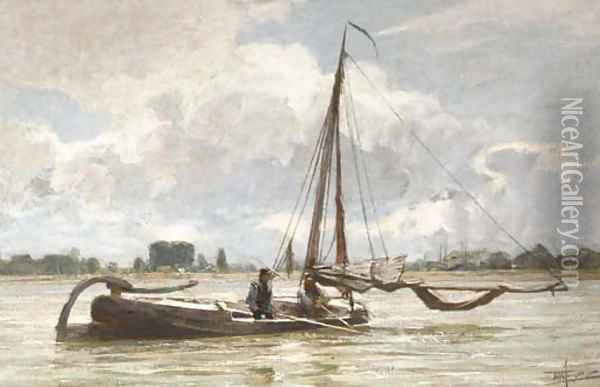 Fishermen at work Oil Painting - Hendrik Willebrord Jansen