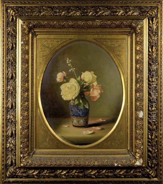 Bouquet Oil Painting - Anton Ebert