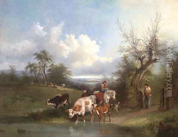 The watering places Oil Painting - Henry Shayer