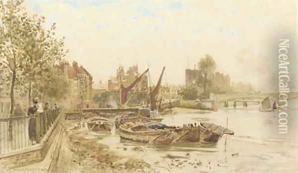 On the Embankment at Chelsea Oil Painting - Herbert Menzies Marshall