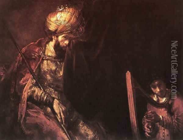 Saul and David 1655-60 Oil Painting - Rembrandt Van Rijn