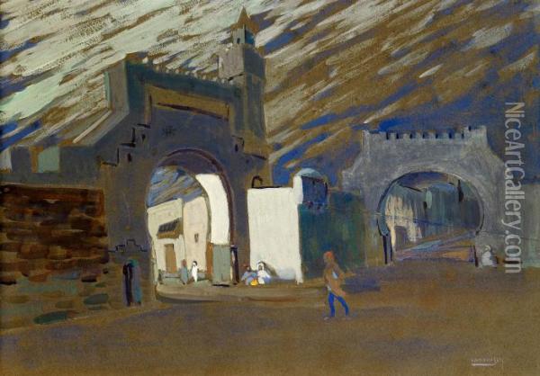 Bab Souika In Tunis - Mondnacht Oil Painting - Wassily Kandinsky