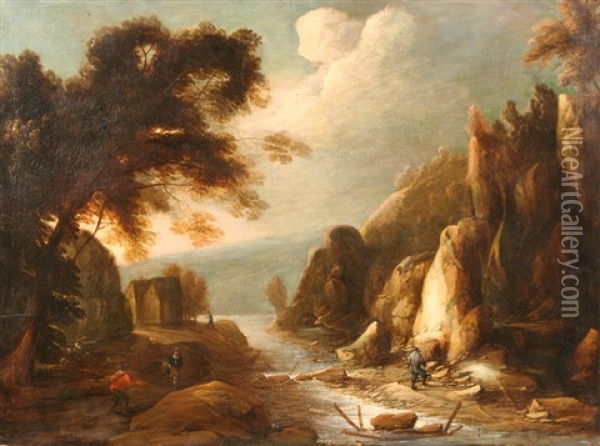 Fisherman By A Dyke Oil Painting - Nicolaes Molenaer