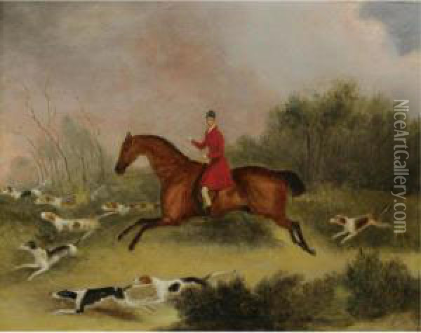Henry Oldacre With Mr. Sebright's Hounds Oil Painting - Samuel Raven