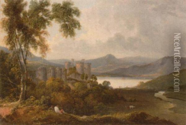 Conway Castle Oil Painting - Charles Henry Schwanfelder