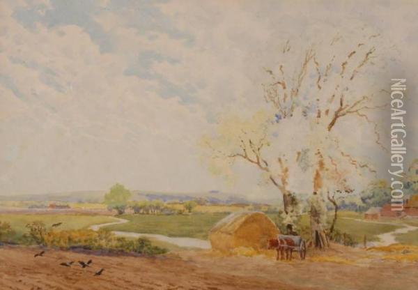 Extensivefarm Landscape Oil Painting - Clement Lambert