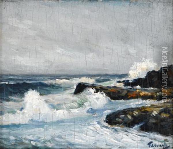 Breakers On The Shore Oil Painting - Frederick Judd Waugh