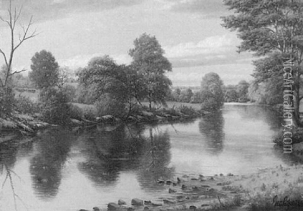 Brandywine River Landscape Oil Painting - George Cope