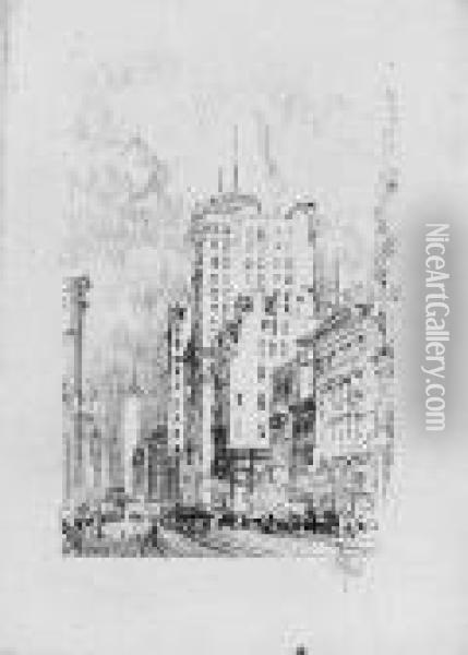 New York In Oil Painting - Joseph Pennell