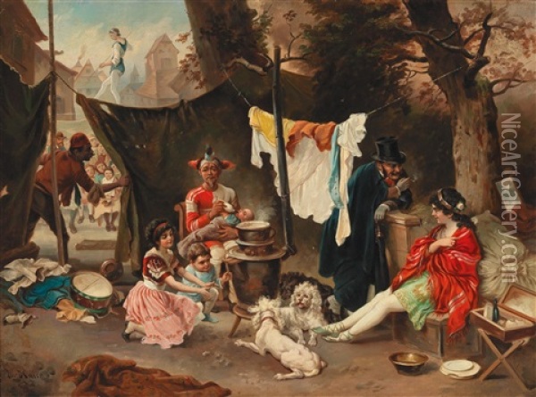 The Circus Oil Painting - Joseph Haier