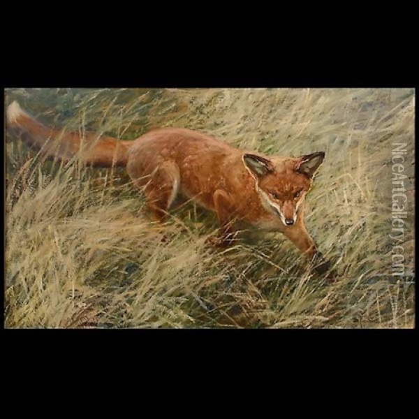 Roter Fox Oil Painting - Otto Fikentscher