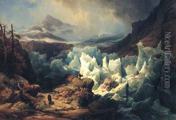 Grindelwald Glatscher Oil Painting - Eduard Friedrich Pape