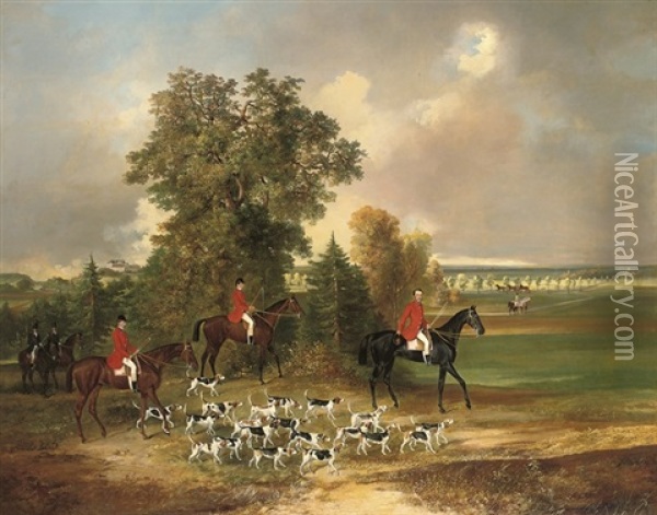A Hunt In The Grounds Of The Chateau Of Lysa Nad Labem Oil Painting - Johann Adam Klein