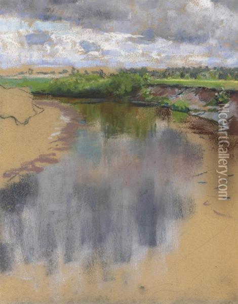 On The Banks Of The Oka River Oil Painting - Maria Vasil'Evna Jakuncikova