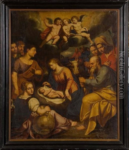 L'adoration Des Bergers Oil Painting - Abraham Bloemaert