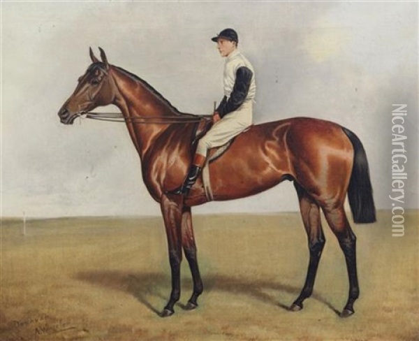 Donovan With Fred Barrett Up, St Ledger 1889 Oil Painting - Alfred Wheeler