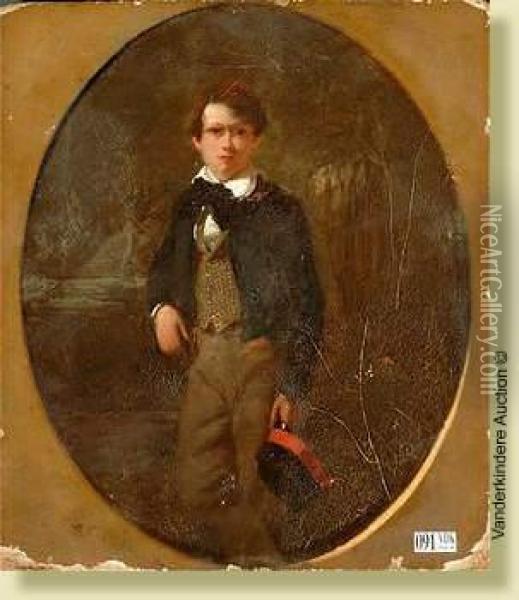 Portrait D'un Jeune Garcon Oil Painting - Alfred Corbould
