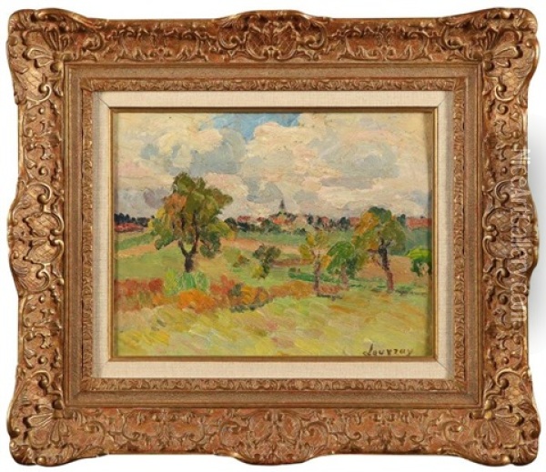 Village Et Son Clocher Oil Painting - Abel Louis Alphonse Lauvray