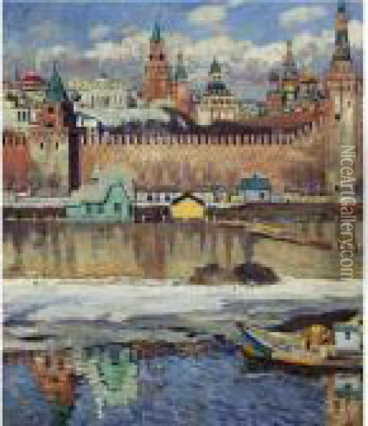 Moscow, Kremlin Oil Painting - Sergey Arsenievich Vinogradov